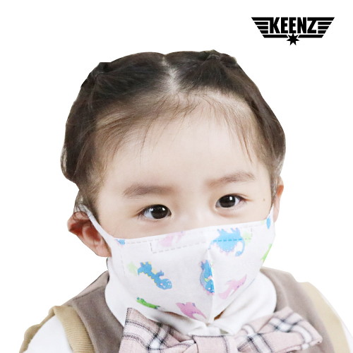 韓國 Keenz KF94 立體口罩 - 嬰兒/小童10個 (每包5個, 共2包) 白色恐龍/粉紅色小兔