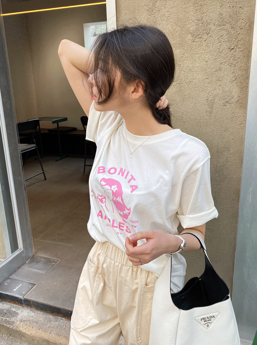 miamasvin-보니애플 하프 티셔츠♡韓國女裝上衣
