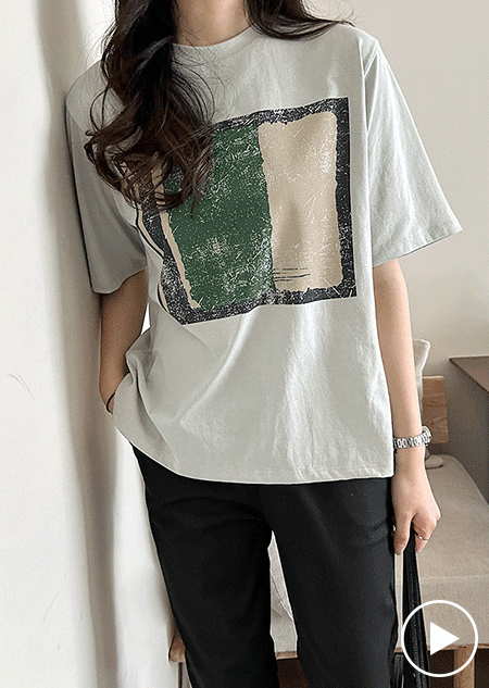 misharp-크런치 나염 티셔츠 (3 color)♡韓國女裝上衣