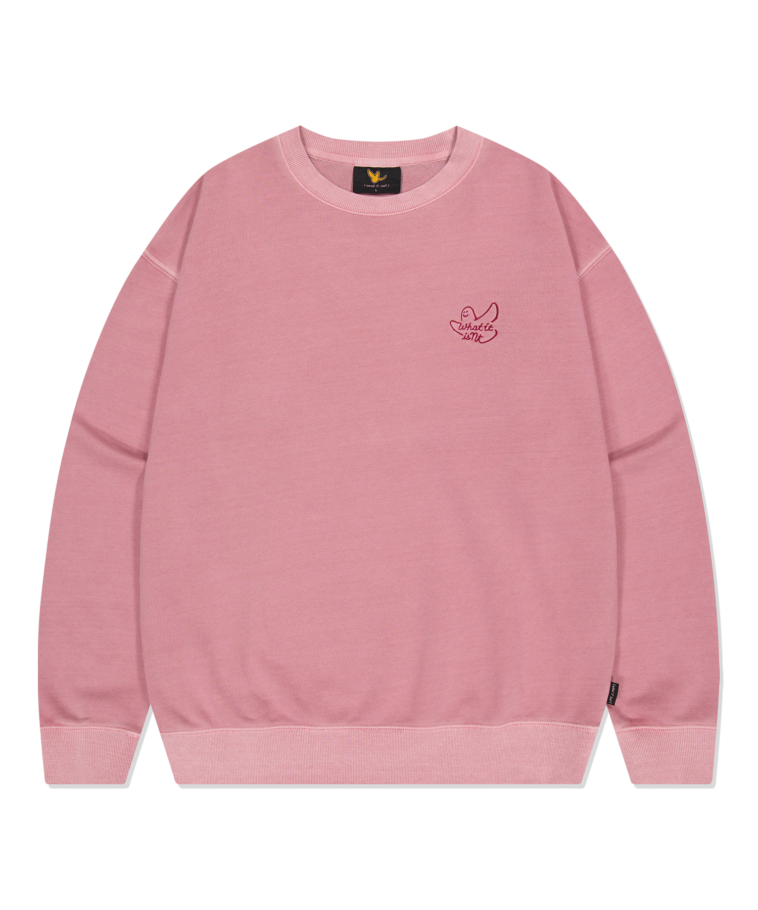 韓國What it isNt-New Angel Embroidery Pigment Sweatshirt Pink