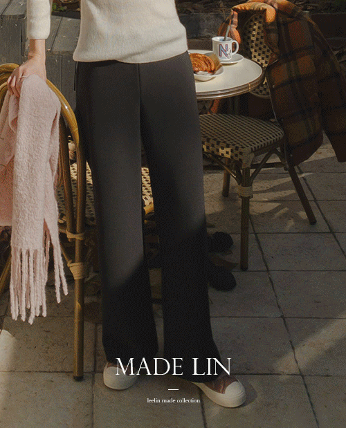 leelin-[[신상특가 4천원할인]MADE LIN[겨울기모버전] [블랙] 키넬 쫀쫀 히든밴딩 일자핏 슬랙스[size:F,1]]♡韓國女裝褲