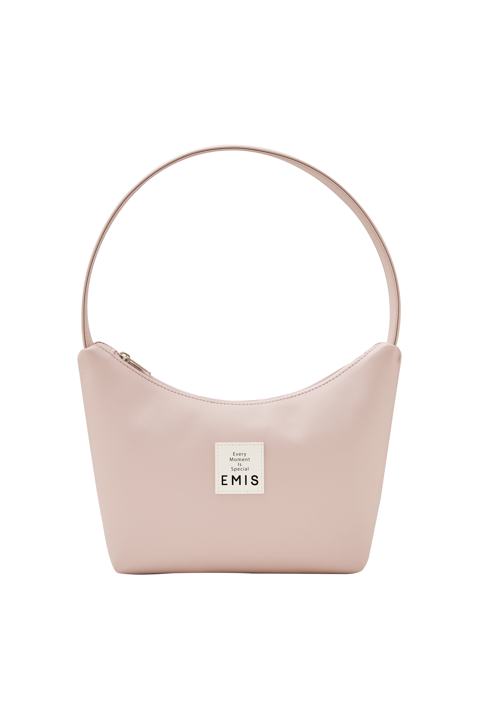 韓國EMIS - NEW LEATHER HOBO BAG-LIGHT PINK 新款皮革 HOBO 包-淺粉紅色