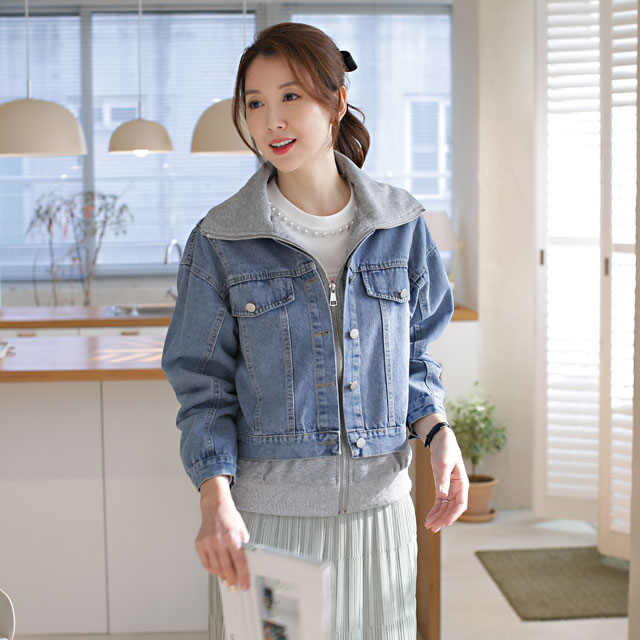 tiramisu - 7003하프배색카라청자켓♡韓國女裝外套