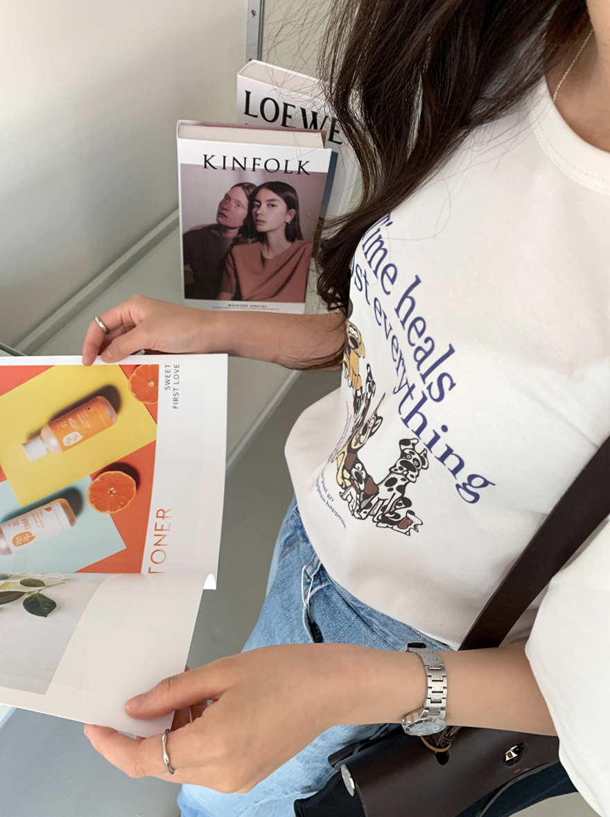 miamasvin - 도그타임 하프 티셔츠♡韓國女裝上衣
