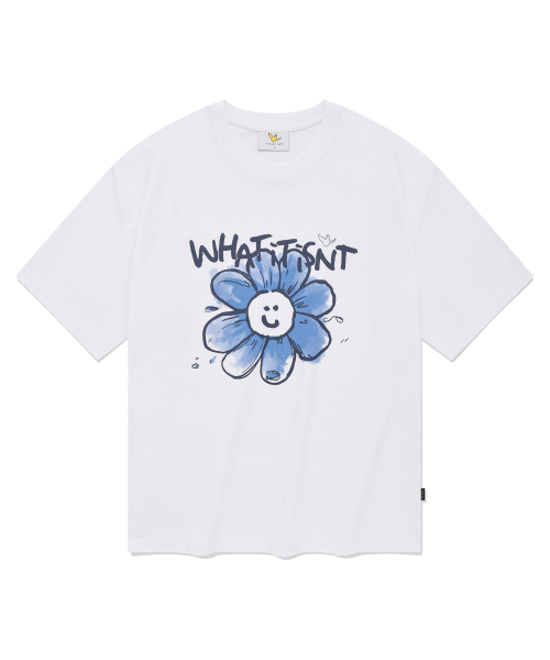 韓國What it isNt - Big Flory Short Sleeve T-Shirt White