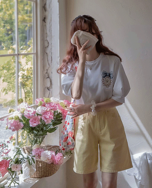 leelin - [클로션 썸머파스텔 4부 시크릿밴드 엣지팬츠[size:S,M,L]]♡韓國女裝褲