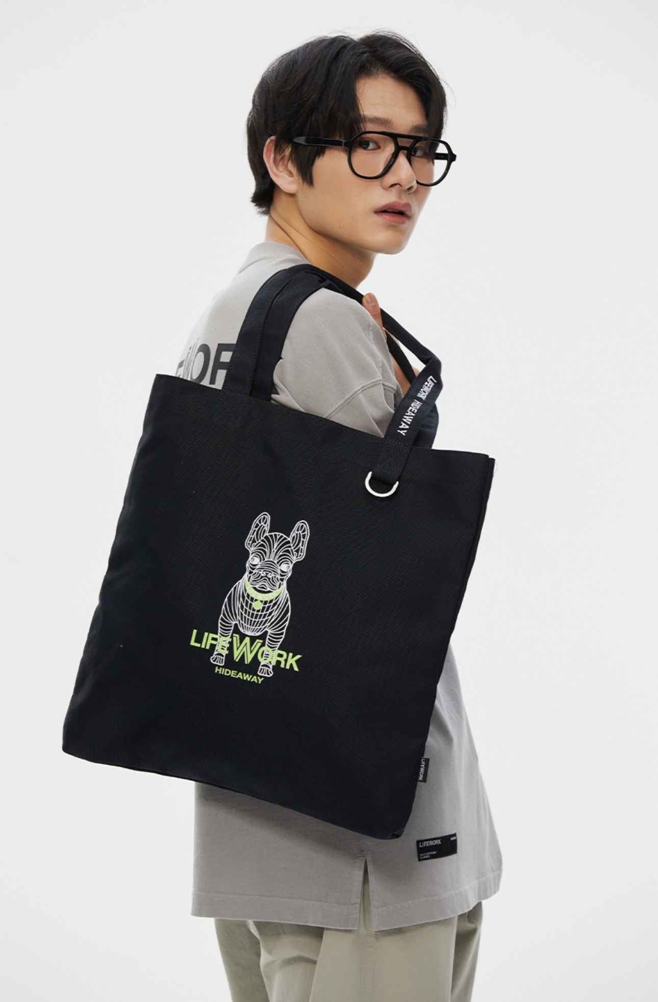 韓國潮牌 LIFE WORK Logo Shopper 購物袋 BG900