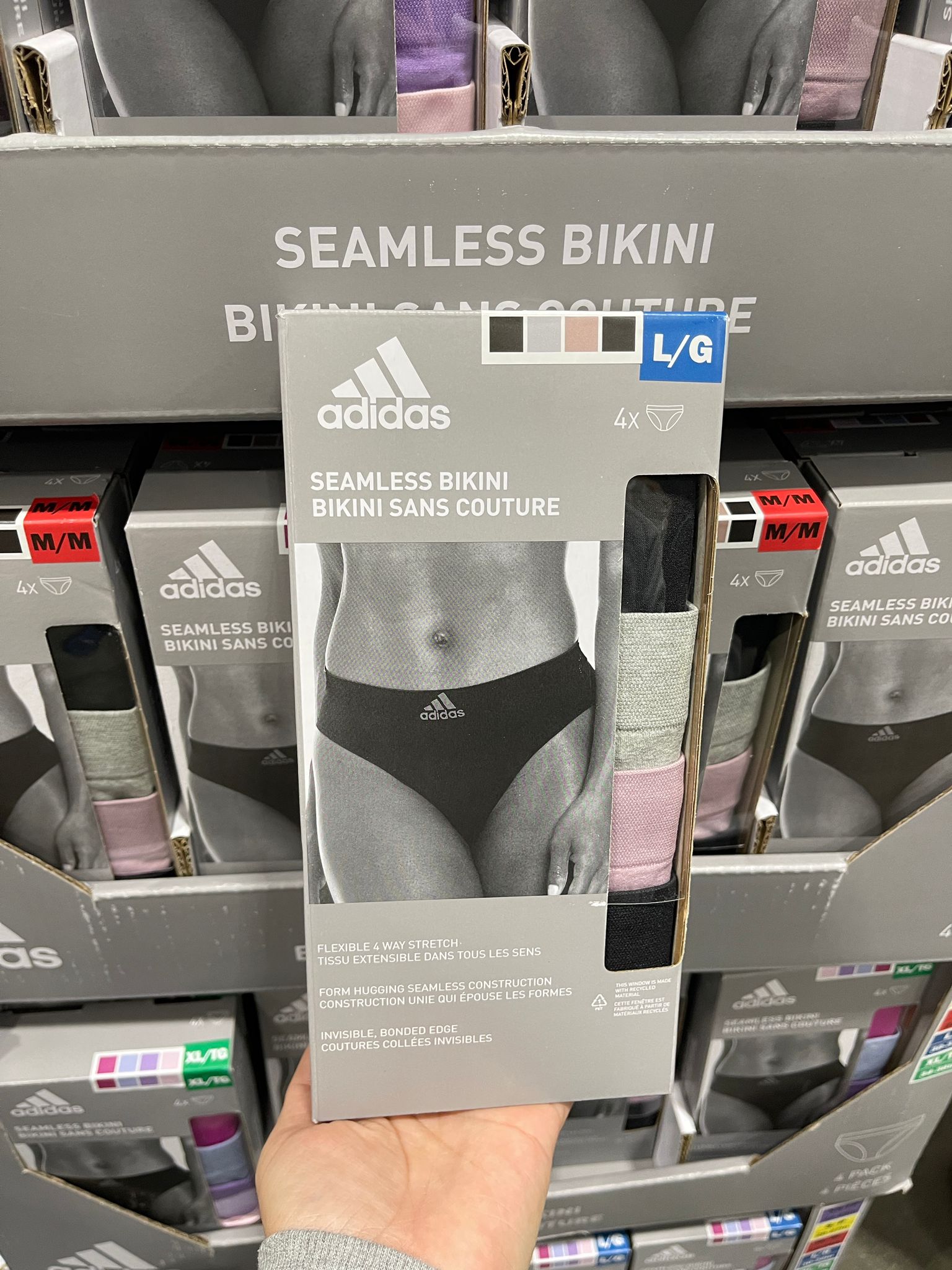 【限時特價優惠】【加拿大空運直送】 Adidas Seamless Bikini 女裝無縫透氣舒適內褲（一盒4條）