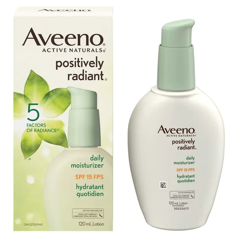 【加拿大空運直送】Aveeno Positively Radiant Daily Moisturizer 大豆精華保濕防曬乳液 120 ml