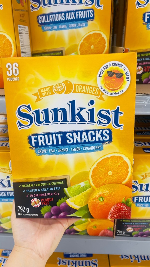 【加拿大空運直送】Sunkist Fruit Snacks 36 Sachets 新奇士水果零食 36包 792g