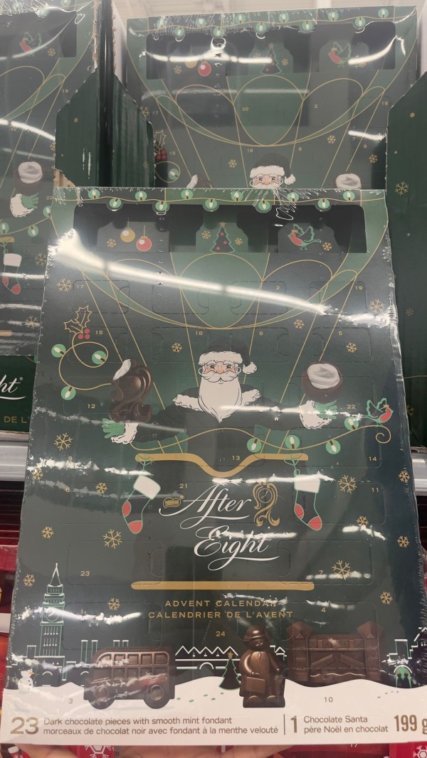 【加拿大空運直送】Nestle After Eight Advent Calendar Santa Dark Chocolate  雀巢節日降臨曆聖誕老人黑巧克力 199 g