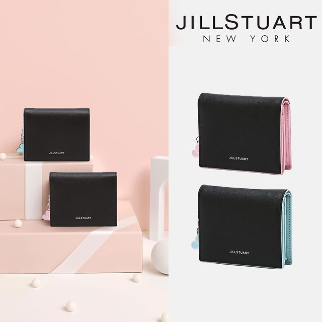 韓國 JILLSTUART -  Lily Interior Color Combination Cowhide Half Wallet  拼色牛皮錢包
